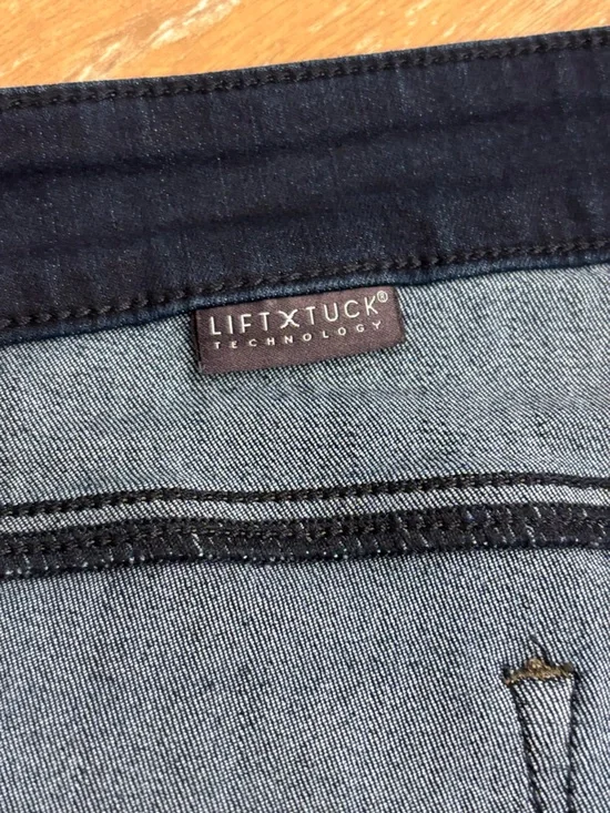 NYDJ Teresa Wide Leg Jeans 14 Dark Wash Trouser Style High Rise Minimalist - Picture 5 of 10